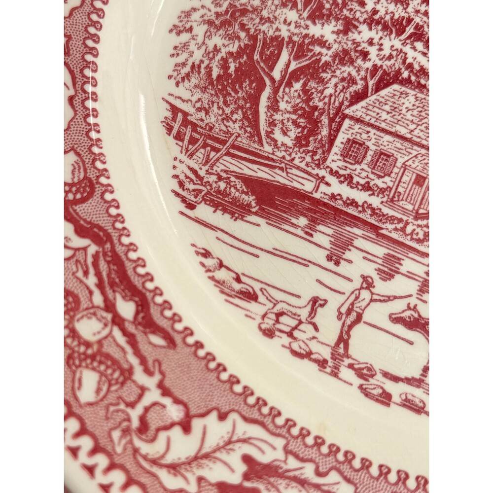 Vintage Memory Lane Royal Ironstone Dinner Plate – Red Transferware - Picture 5 of 7